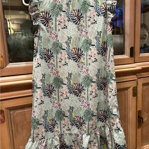 THML Women's Casual Dress - Pink and Green Floral